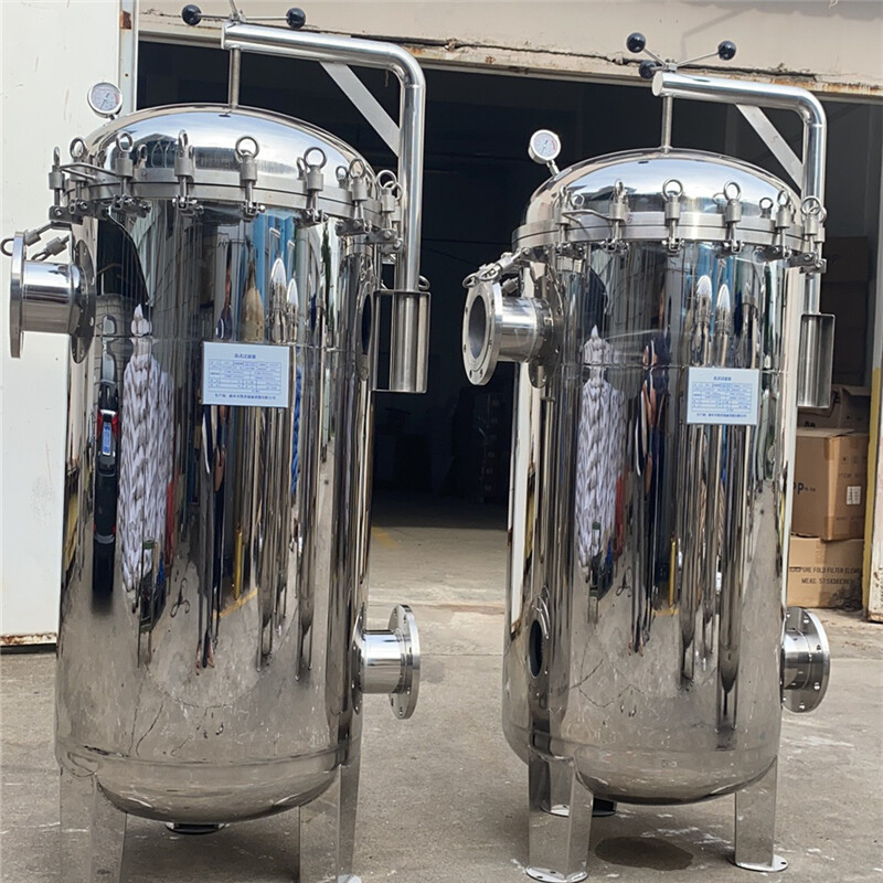 袋式過濾器304不銹鋼自來水柴油井水泥沙雜質精密保安布袋多袋式磐之纖 每小時流量20噸